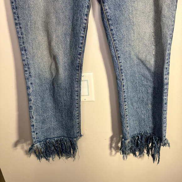 Anthropologie Pilcro and the Letterpress Hyphen Boy Fit Fringe Crop Jeans Sz 29 - Picture 7 of 14